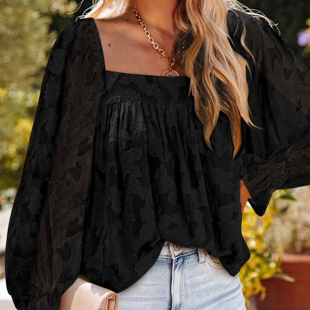 Black Floral Long Sleeve Shirt